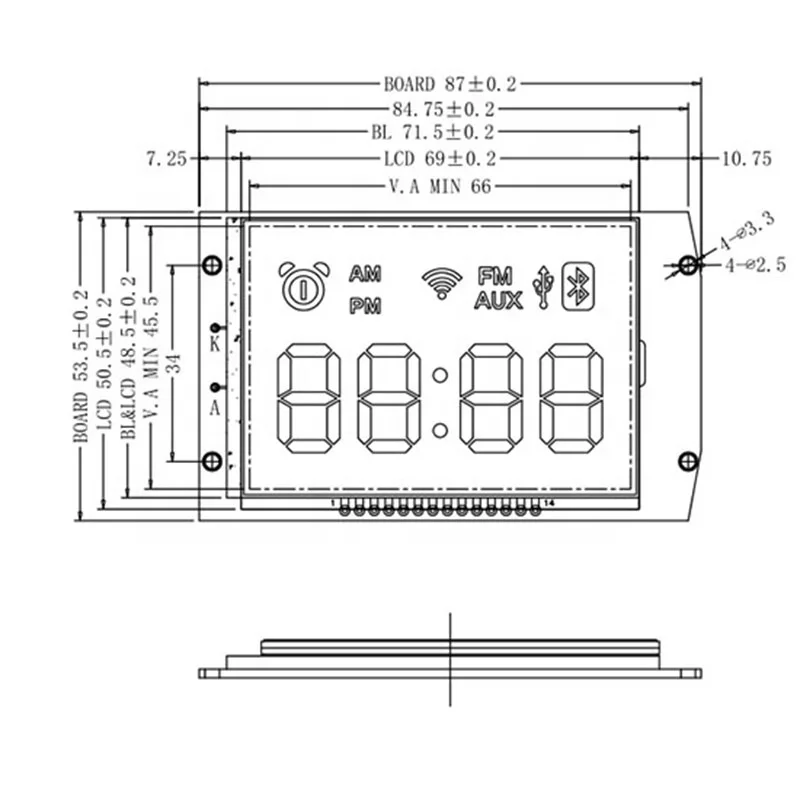 VA TN Custom 7 Segment LCD Display High Quality Segment Displays