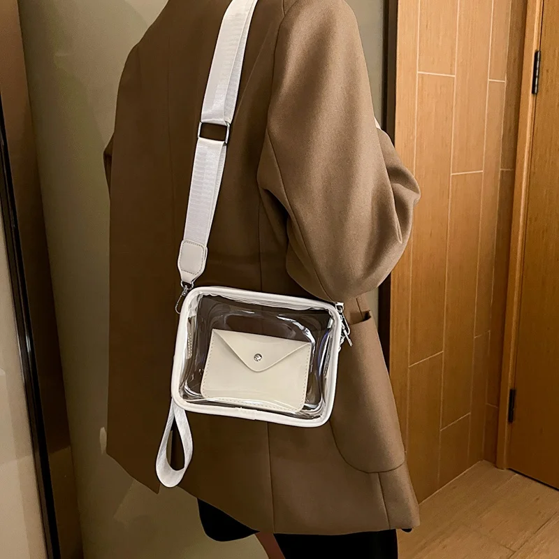 2024 Trendy Transparent Messenger Bag PVC Clutch Hand Purse