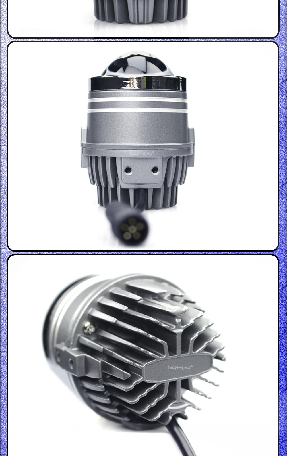 TECH-KING 2.0 inch car projector laser bi-led fog light Double direct shot projector working light off-road vehicle Fog lamp