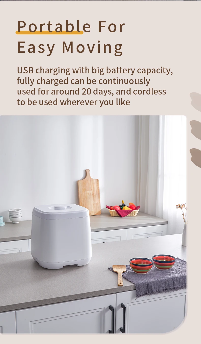 Smart Vacuum Control Food Storage Bucket Vacuum Sealed Moisture-proof ...