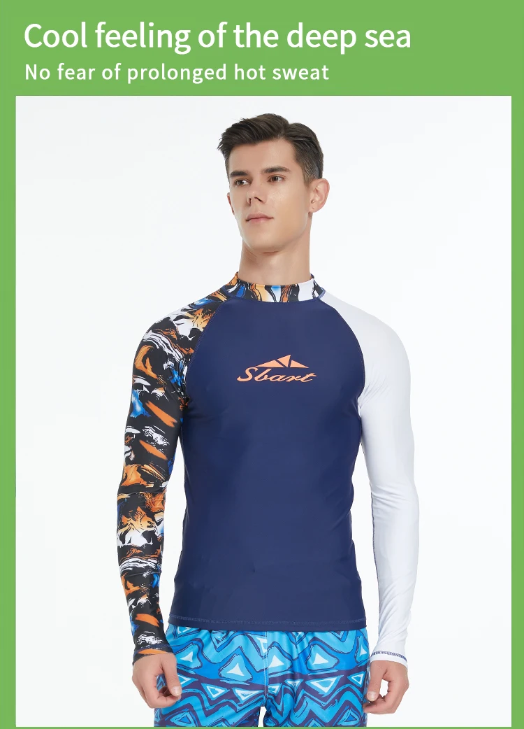 Custom Sublimation Printing Surf Clothes Long Sleeve Rashguard Quick Dry Breathable Men's Rashie UPF50+ Rash Guard For Men