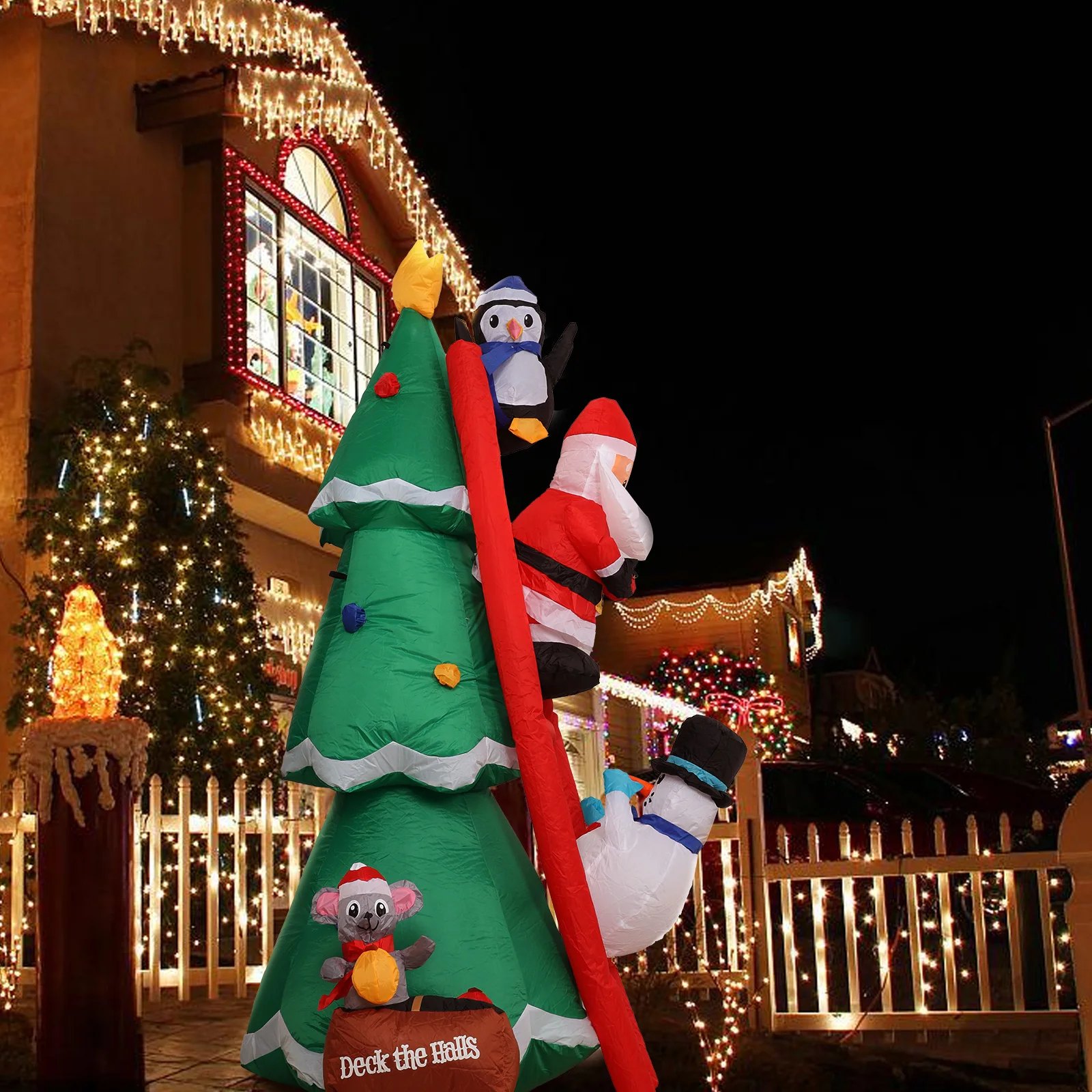 Model Santa Claus Tractors Christmas Inflatable Deco Blow Up Decoration