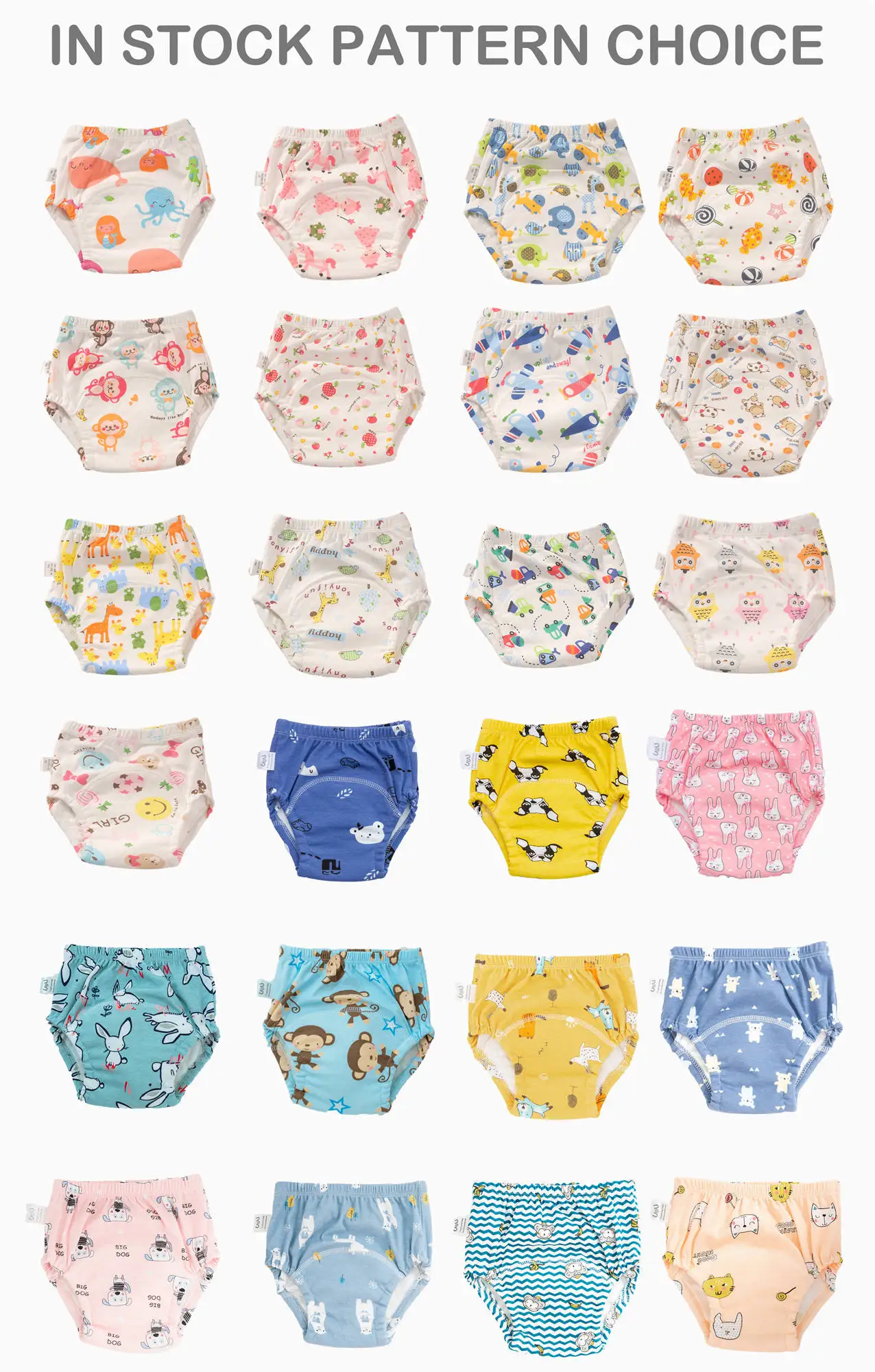 Custom Unisex Potty Training Underwear Cotton Leak Proof Pop In