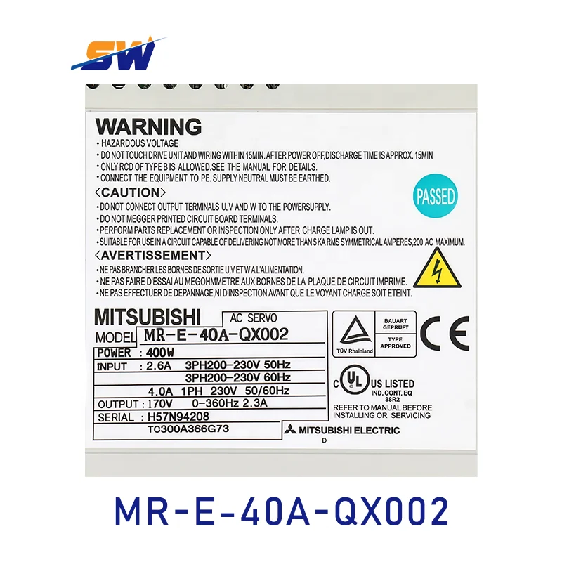 Mitsubishi MR-E-40A-QX002 Servo Drive - 1 Year Warranty