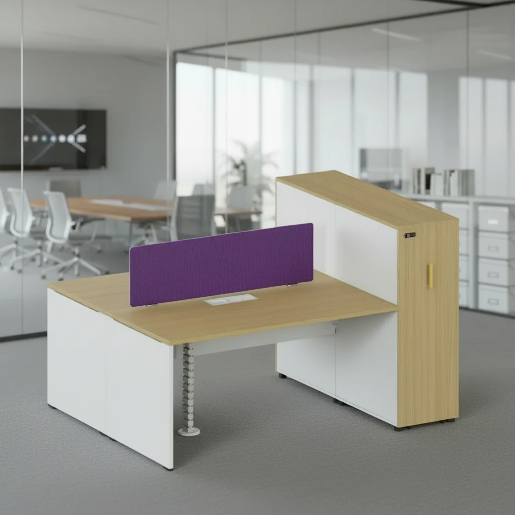 Double Row Integrated Storage Workstation Team Office Layout ABS Connection System Modern Furniture 6