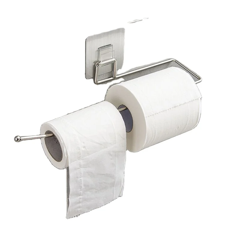 Walang Traceless Stainless Steel Single Wall Mounted Towel Rack Toilet Stick Roll Paper Holder