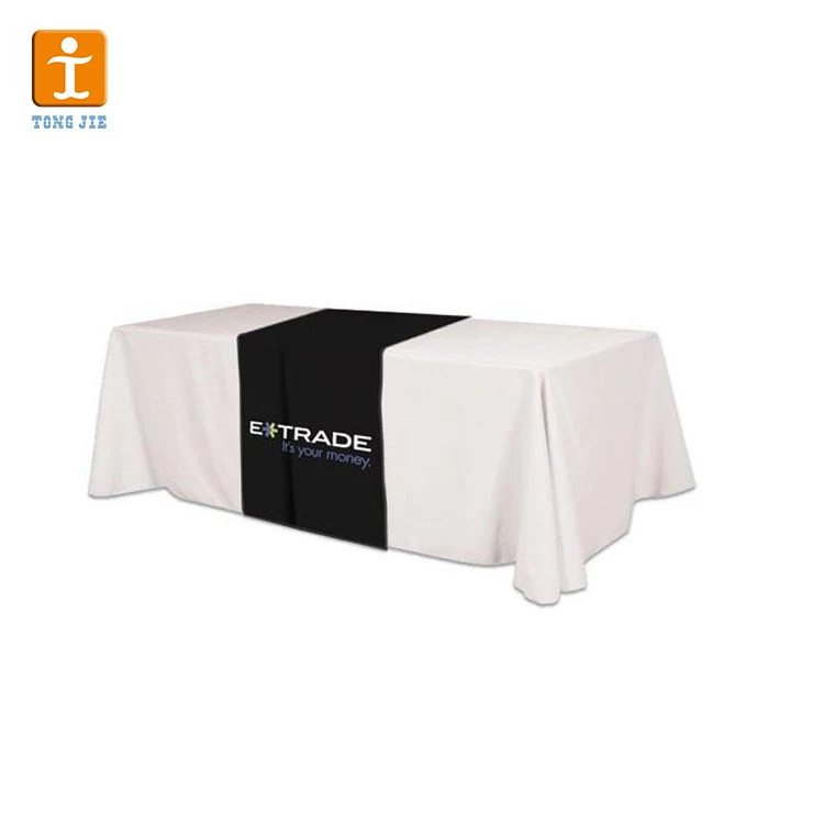 Custom Trade Show Sublimation Printed Logo Polyester Waterproof Fitted Stretch Spandex Table Cover Table Cloths