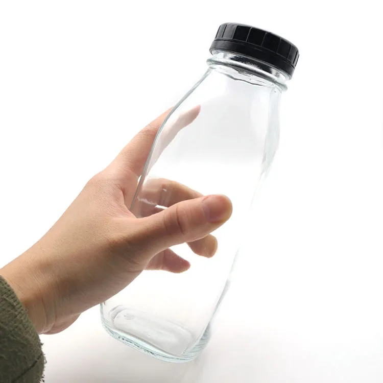Travel Glass Drinking Bottle Mason Jar 16 Ounce [6-Pack] Plastic Airtight Lids, Reusable Glass Water Bottle for Juicing, Smoothies, Kombucha, Tea