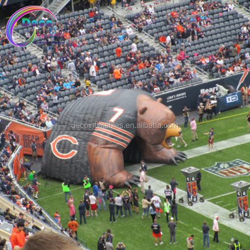 12 September 2010: A giant inflatable Bear, through which the players pass,  prior to the Chicago