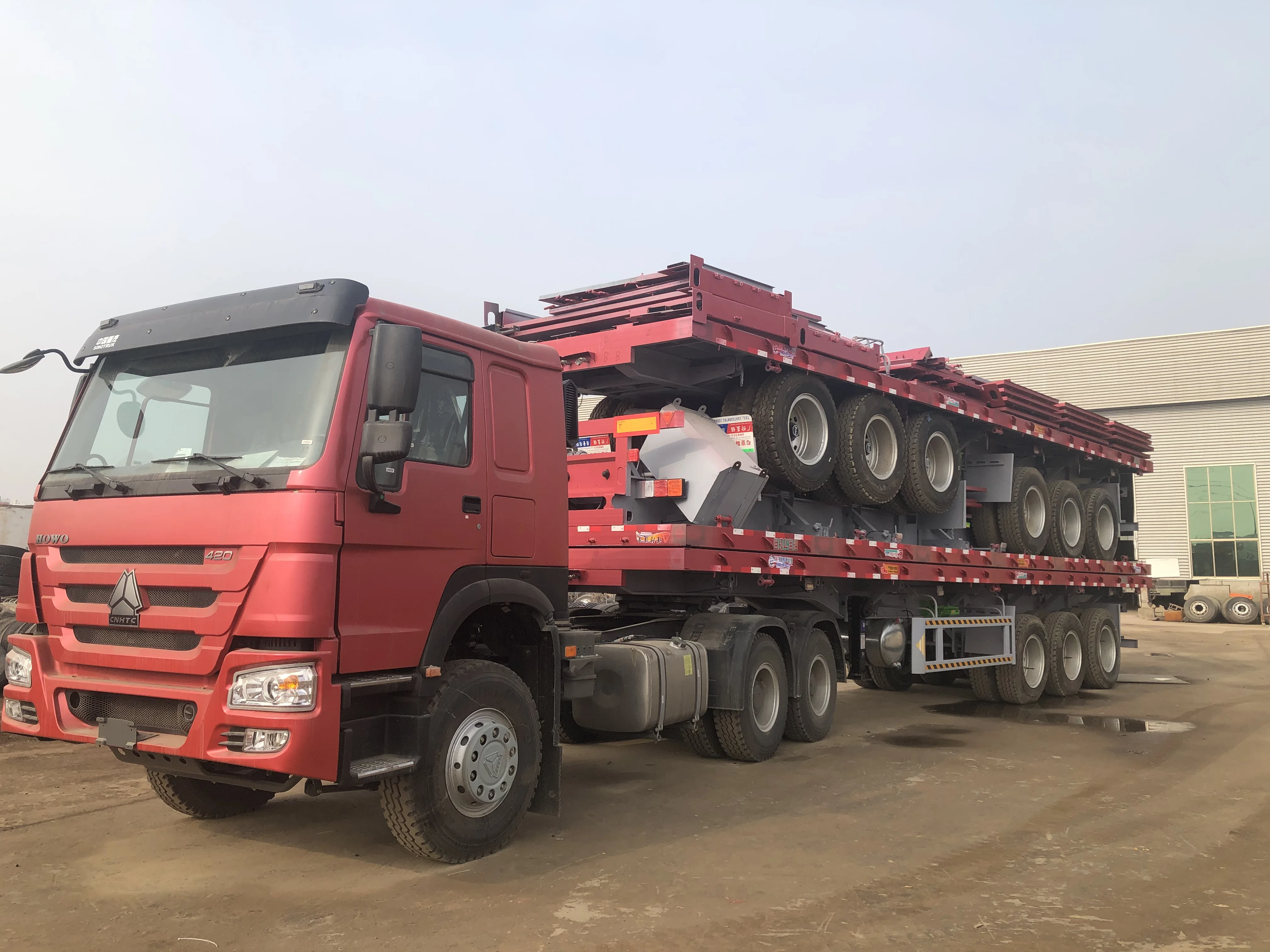 Zw Group Tri-axle 40ft Flatbed Semi Trailer Flatbed Trailer For Mexico ...