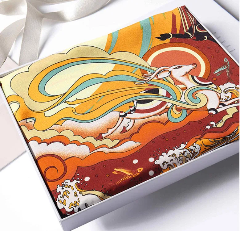 Шарф из 100% шелка с цифровой