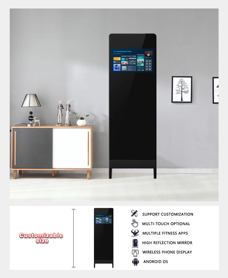 product home gym fitness mirror full body adjustable smart mirror hd display mirror with touch screen for training-6