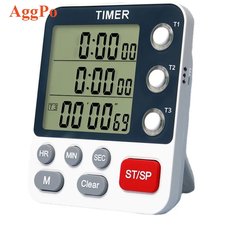 3 Channel Digital Timer Kitchen Lcd Count Up And Down 100 Hour Timer ...
