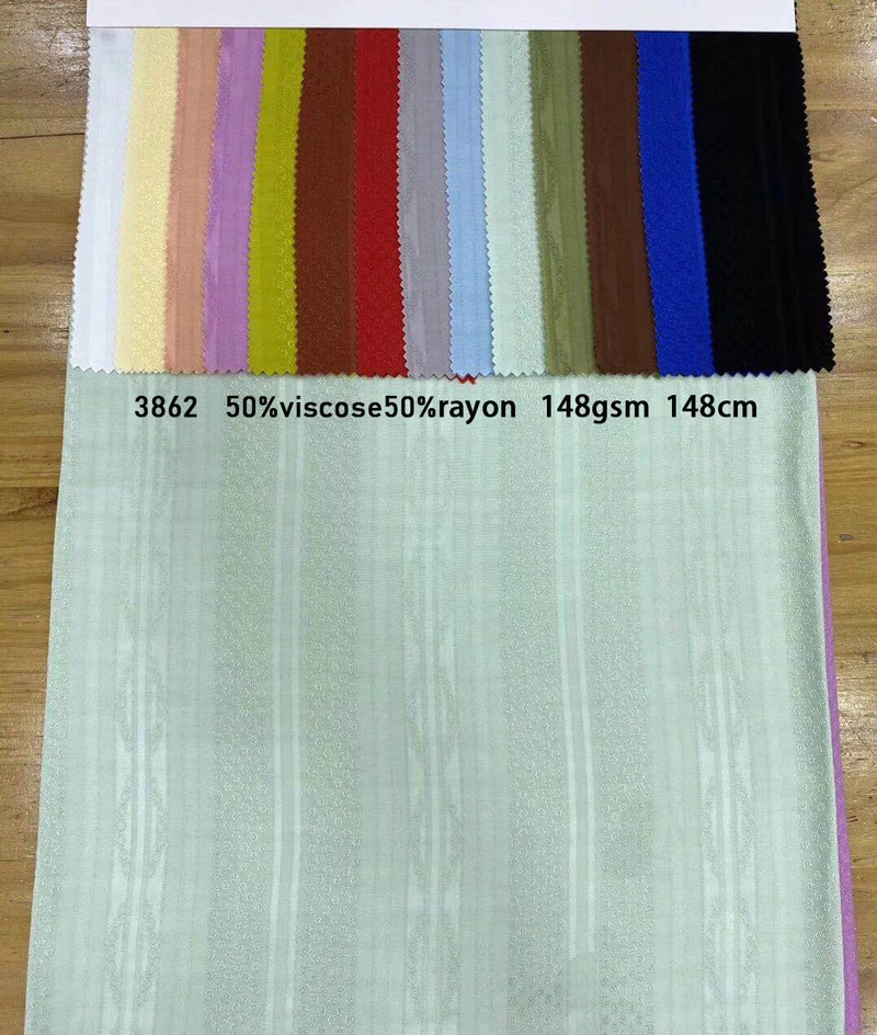 Woven Stripe Leopard Plain Dot Tie Dye Satin Electronic Viscose Rayon Jacquard Brocade Fabric Manufacturer for Scarf Dress