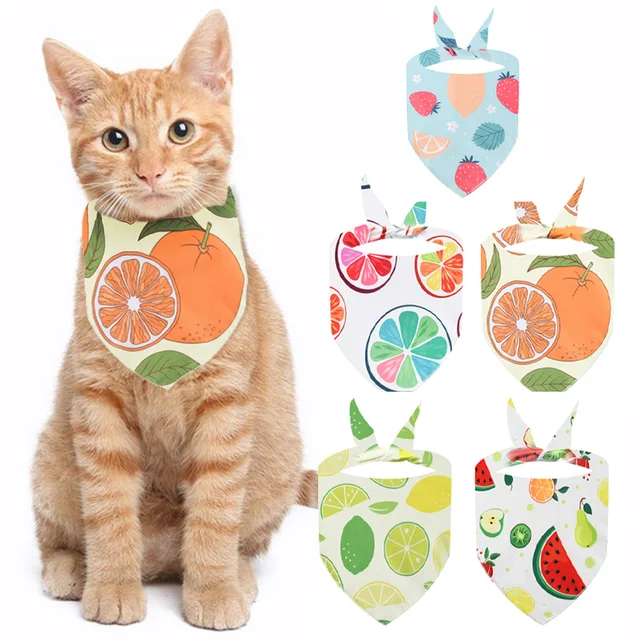 Wholesale Digital Printing Summer Fruit Design Pet Bandanas Dog Cat Bandanas Supplies