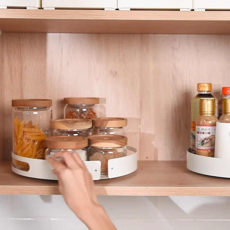 New Product Kitchen Revolving Spice Rack White Spinning Spices