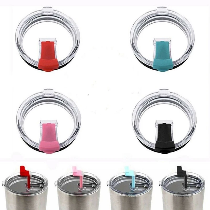 Custom Spill Proof Plastic Lids 20oz 30oz Flip Cover Tea Coffee Mugs Cap Pull-ring Lids Water Tumbler Leak Proof Lids