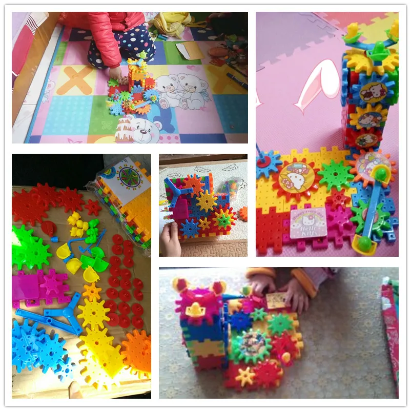 Building Block Sets for Kids Funny Electric Brick Interlocking Learning Blocks Gear Building Toy Set