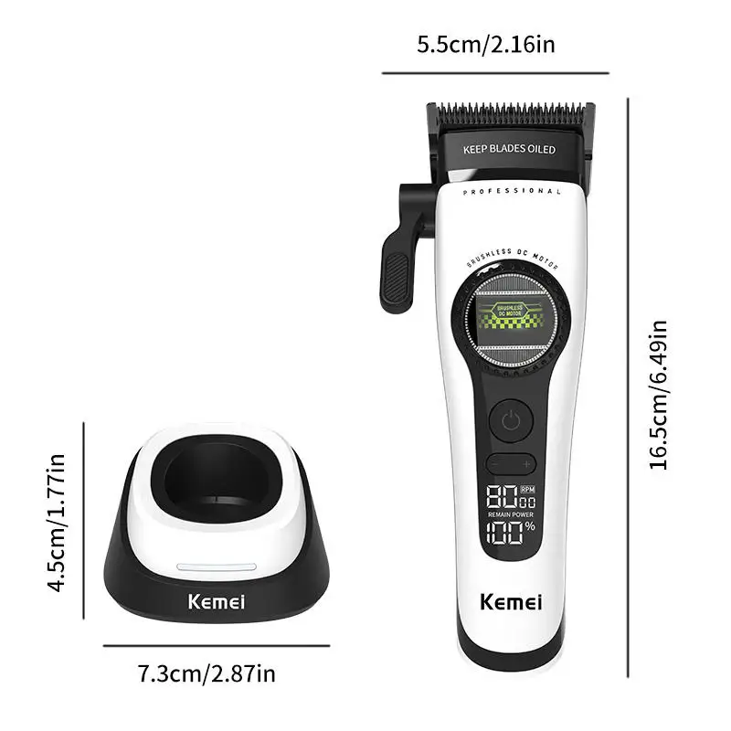 Kemei KM-1593 Professional Hair Clippers External Rotor Brushless