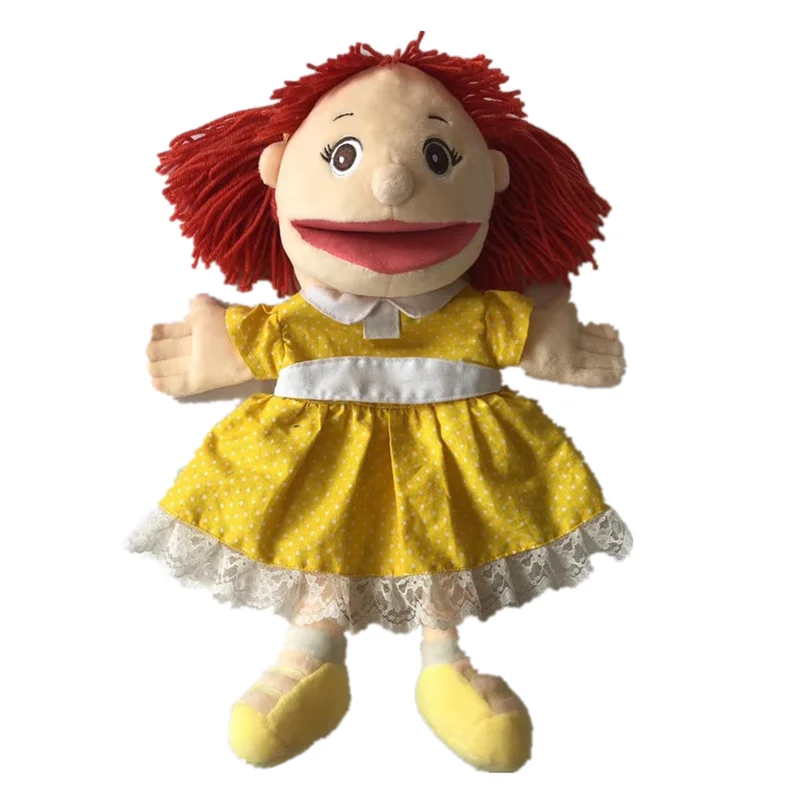 Factory Own Design Stuffed Soft Toy Open Mouth Human Hand Plush Puppet Doll  Human Puppet