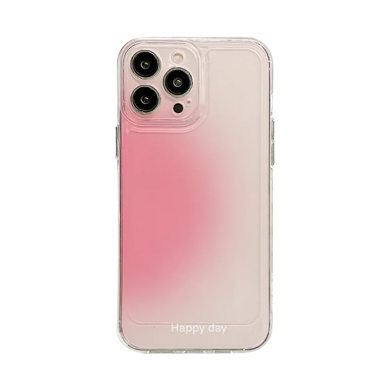 Funda protectora de teléfono móvil TPU clara rosa suave anti-caída para iPhone 16 15 14 13 Pro Max  