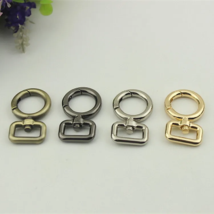 Square Tail Open Spring Hanging Ring Buckle Bag Strap Clip O Ring Hook Clasp DIY Accessory Buckle