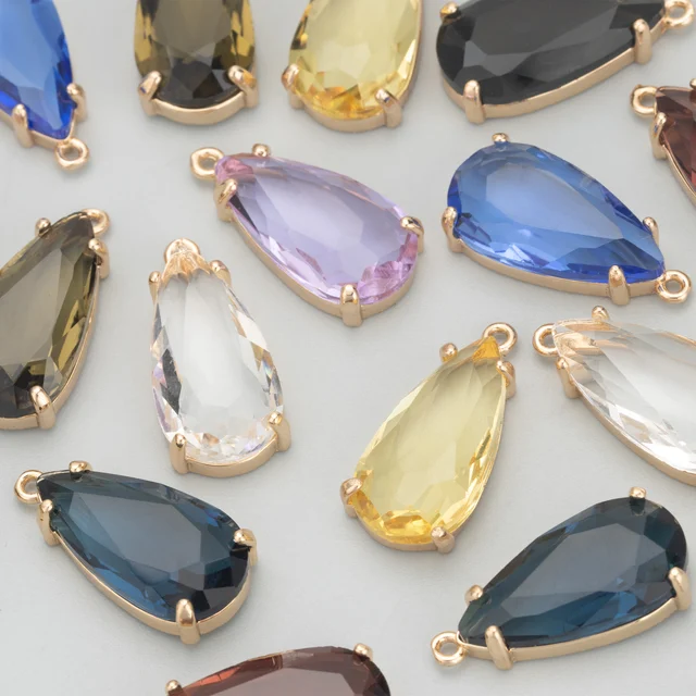 M556   Crystal gemstone,jewelry accessories,Metal frame,hand made,charm,jewelry making,diy earrings pendant,10pcs/lot