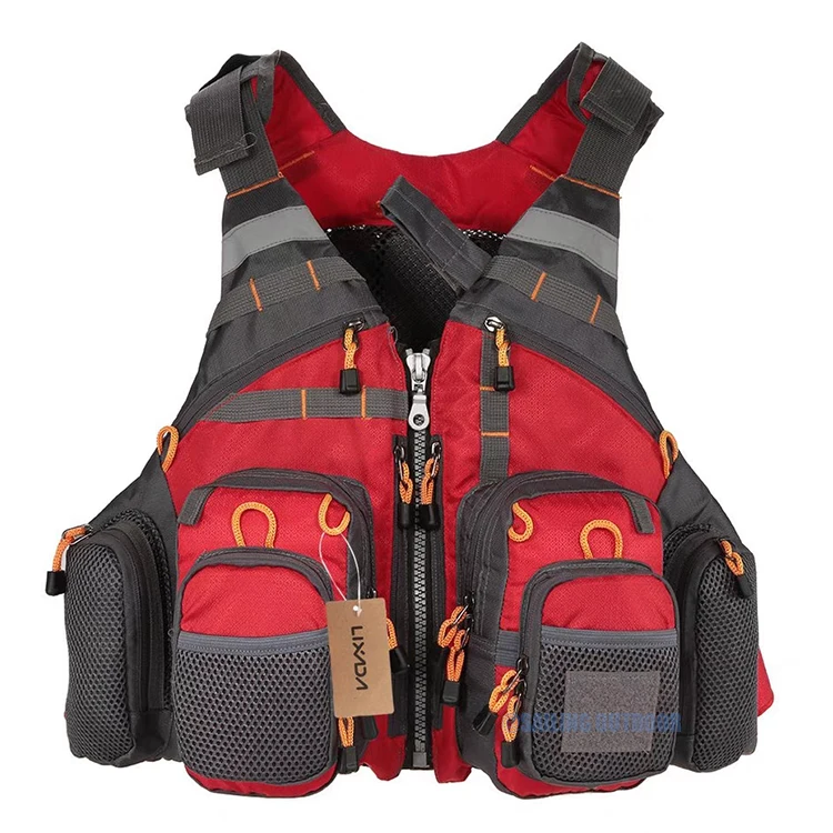 Customized XL Size Multi-Functional EPE Foam Adult Life Jacket Vest Marine Fishing Safety Vests With Pockets