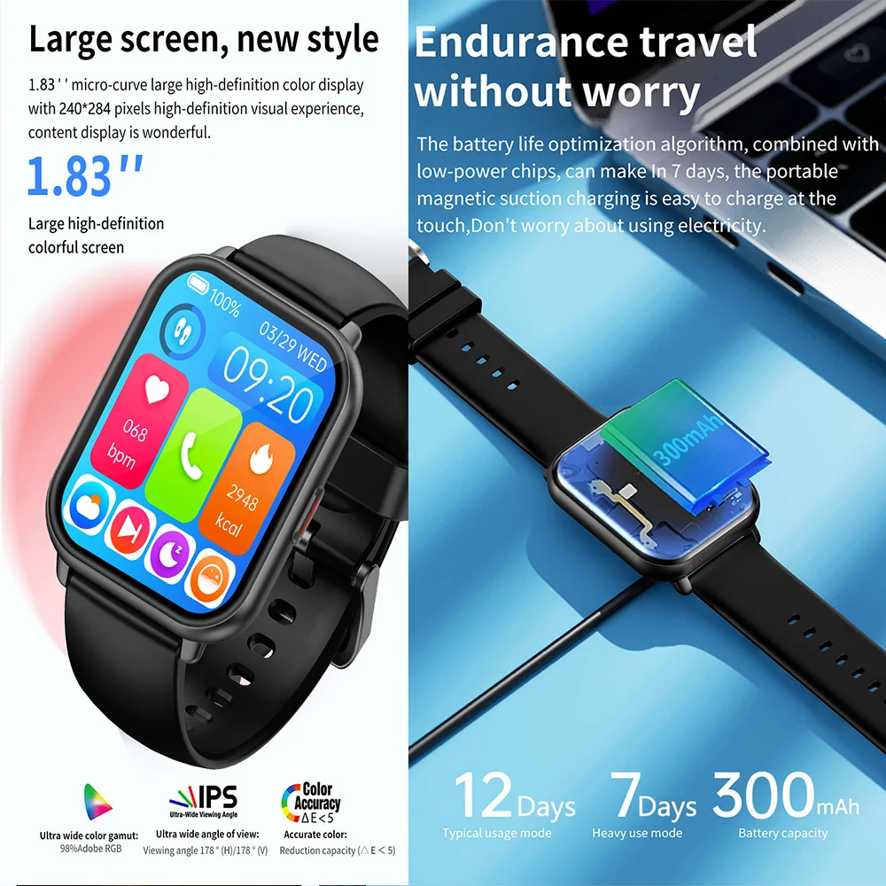 D32C BT llamada teléfono hablando Gloryfit ritmo cardíaco salud Deporte  Fitness monitoreo smartwatch Seguimiento de actividad reloj inteligente D32C