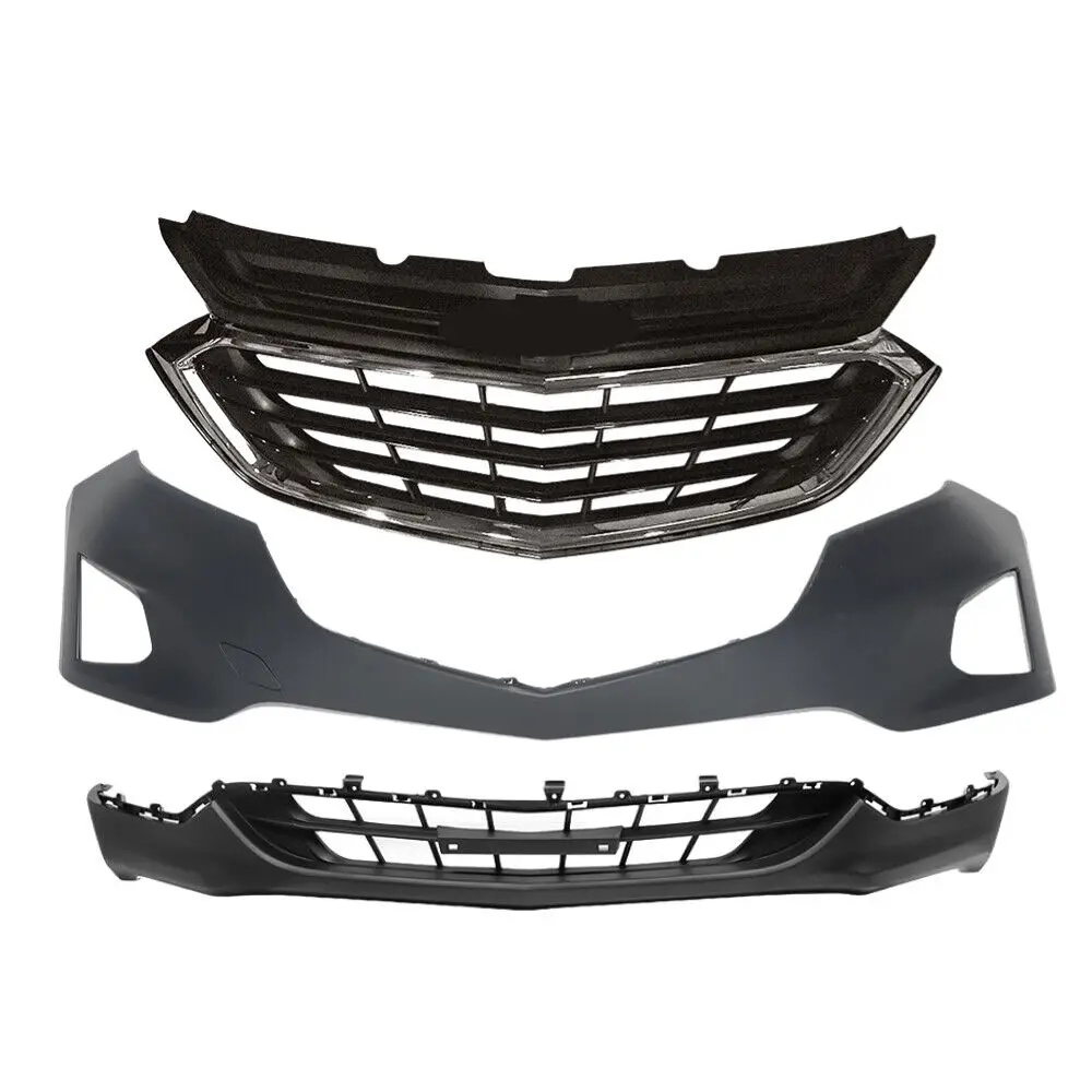 For 2018-2019 Chevy Equinox Front Bumper Assembly Front Upper Grille Black