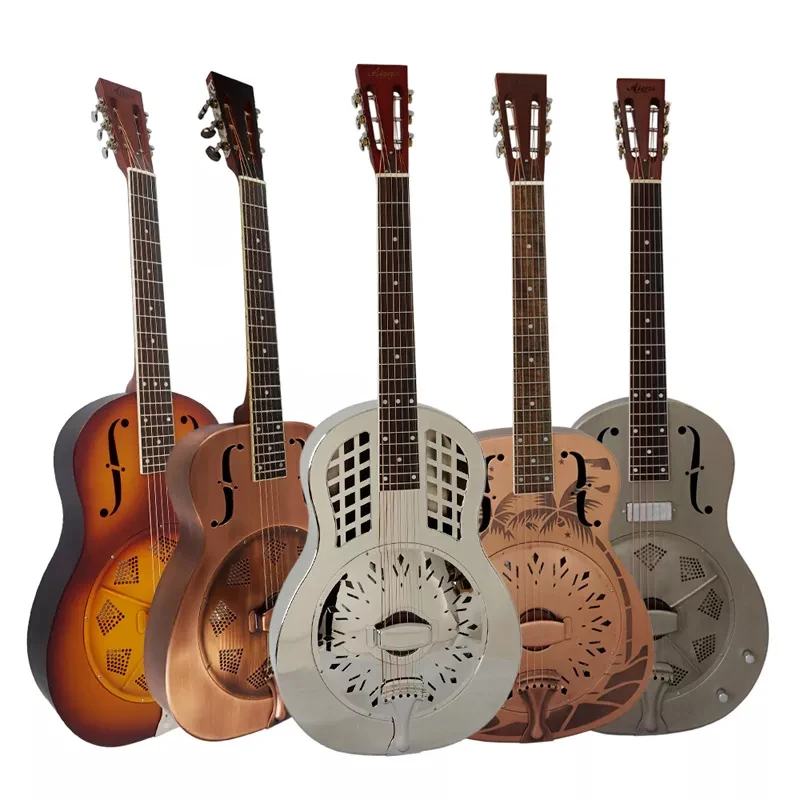 Metal Engraving Round Neck Resonator Guitar (rgs102) Buy Metal Body