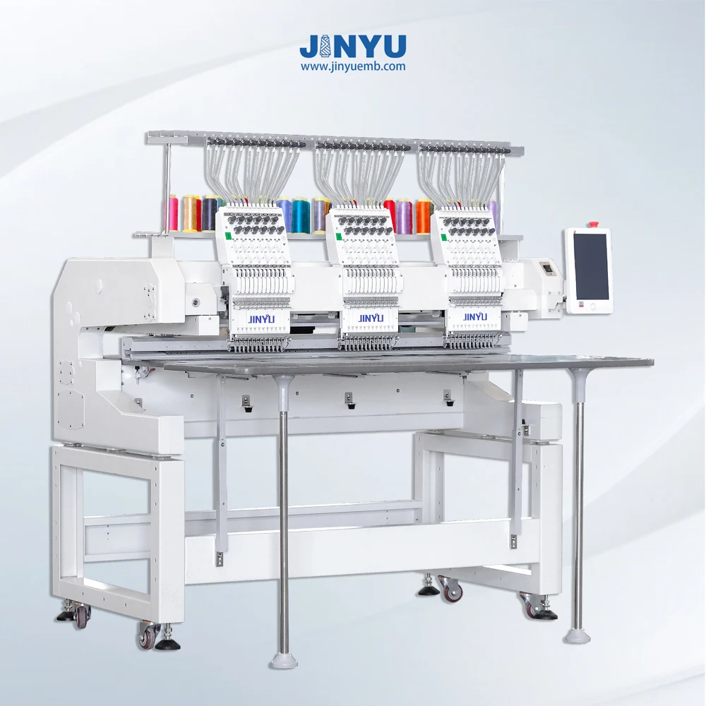 JINYU 3 Heads Embroidery Machine Machine Small Embroidery T-shirt Embroidery Machine