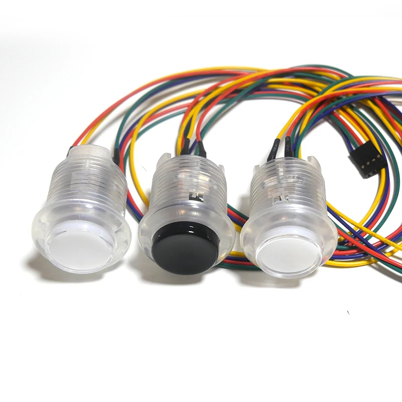 Illuminated Switch LED Convex/Concave Cover Button 7 Ribbon GoldLeaf RGB Push Button Accessories for Arcade Pinball Machine