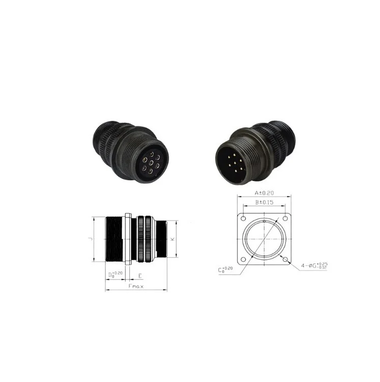 China Factory Circular Connector 8 Pin 19 Pin Connector