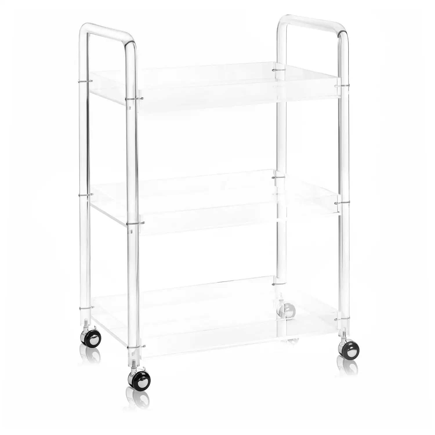 Acrylic Serving Trolley Cart Factory Custom Lucite Mobile bar Cart Trolley and Plexiglass Bar Carts Acrylic Trolley Unassembled