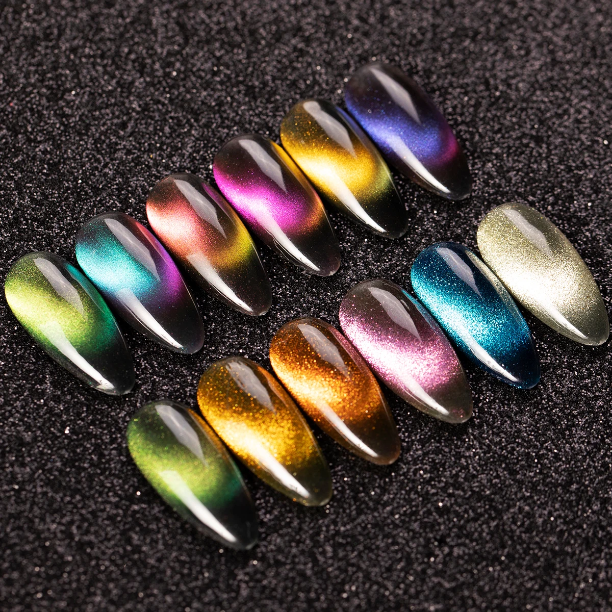 OEM 15ml Rainbow Cat Eye Gel Polish with Silver Sparkle 9D Magnetic and Holographic Effect  15g Wholesale Cat Eye Gel Polish