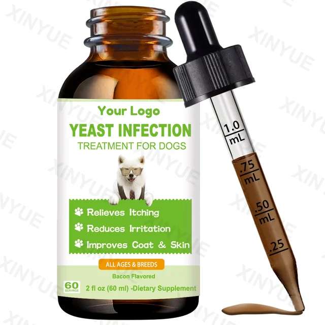 Natural Drops Yeast Infection Treatment for Dogs, Dog Yeast Ear Infection, Dog Inflammation, Allergy & Skin Itch Relief