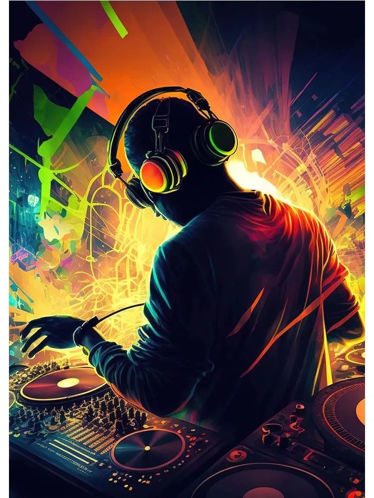 Modern Bar Club Room Home Decor Neon Design Music Cool DJ