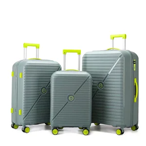 Luxury Luggage Luxury 3-Piece Hardside Spinner Wheel Luggage Set Lightweight PP Business Suit Cases Travel Bags with Comfortable Clearance Lock