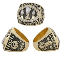 Custom Championship Ring 1988 NFL San Francisco 49ers Football Men's Gold Plated Ring Custom Wooden Box