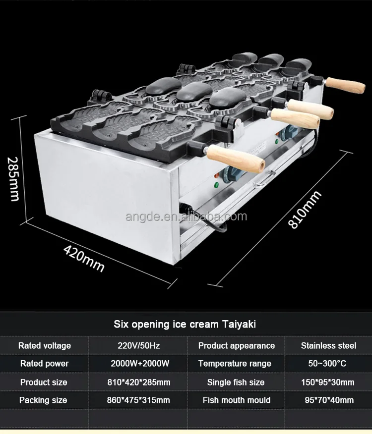 110v-220v mini electric gas fish shape taiyaki waffle waflera