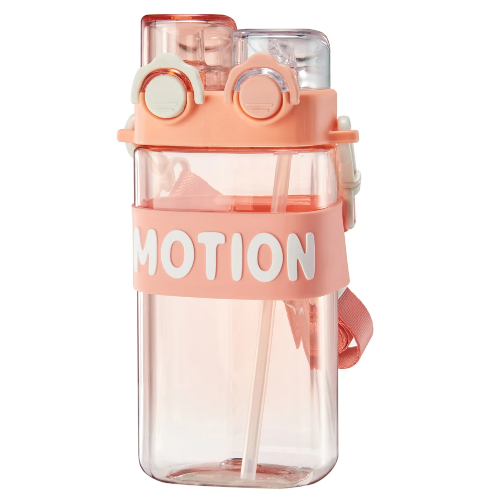 School child 550ml motion band custom sipper plastic water bottle for kids and female