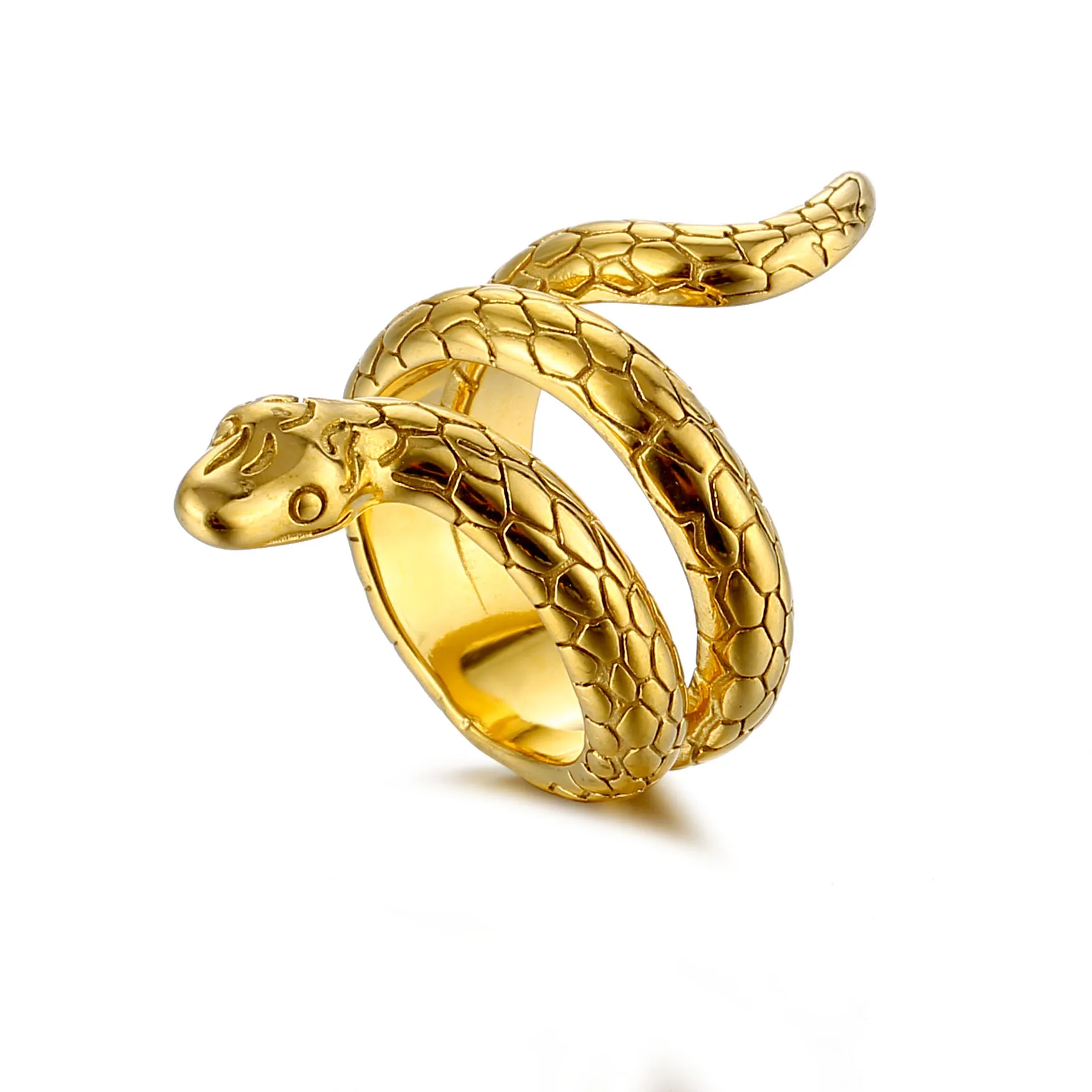 Hiphop 18k Gold Plated Lion Ring Waterproof 316L Stainless Steel
