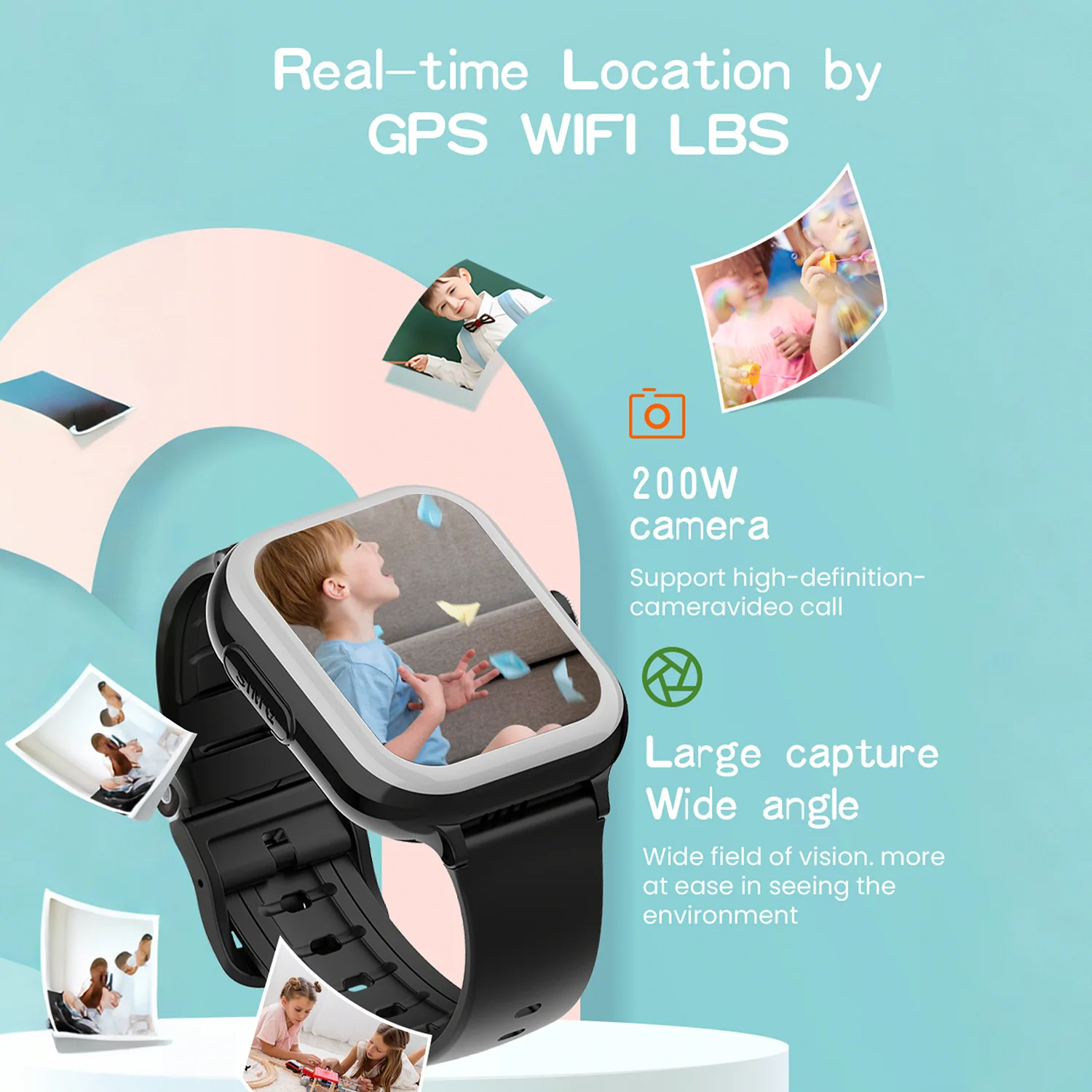 VM01 Niños Relojes digitales Alarma Impermeable Amoled 4G Cámara