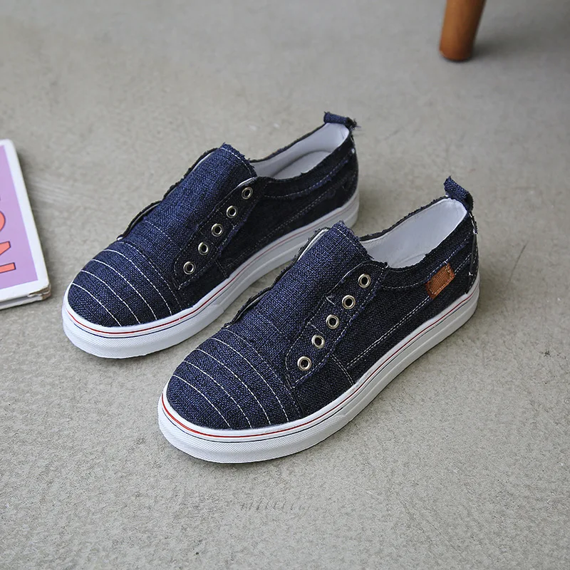 Модные однотонные холщовые кроссовки, нескользящая женская повседневная обувь на плоской подошве для женщин