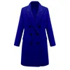Blue plus size wool overcoat topcoat jacket