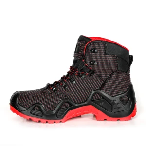 Factory Outlet Mid top Lace-up Outdoor Shoes PU Teck Upper Hard wearing Hiking Shoes Breathable Lightweight Walking Footwear
