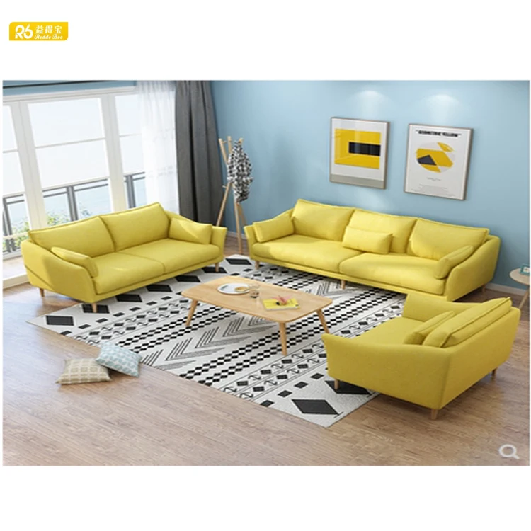 Hot Selling Living Room Wooden Fabric Sofa Sets With Cheap Wholesale