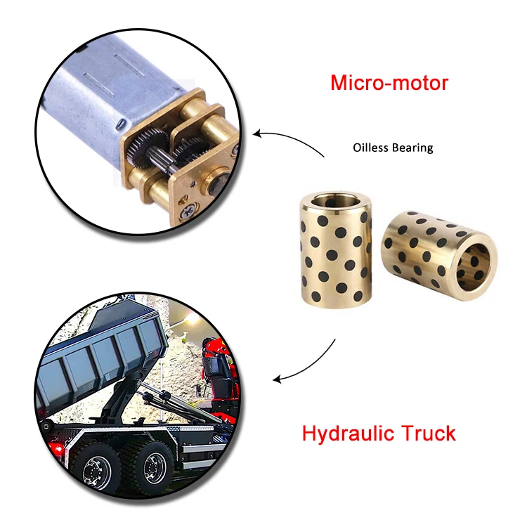 Boccola Oilless Cuscinetto Boccole Oilless Aicosineg - Cuscinetti A Basso Attrito Per Macchinari Cuscinetto Plain Bronzo Ptfe - Foto 3