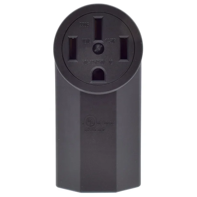 Black 50 Amp 125/250V NEMA 14-50R Surface Mount Power Outlet